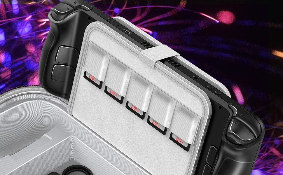 Steam Deck Carrying Case - Large Capacity Portable Storage for Console & Accessories with Built-in Protection