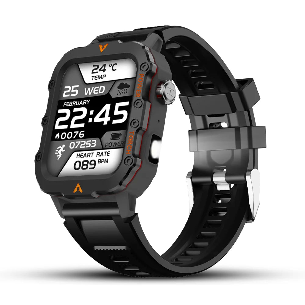 LAXASFIT Men’s Sports Smart Watch – 1.71" Screen, Blood Oxygen, Bluetooth Call, LED Flashlight, Multi-Sport Outdoor Watch