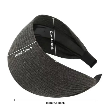 New Soft Wide Knitting Cotton Hairbands for Women & Girls – Korean Solid Turban with Teeth, Head Band Headwear Accessories