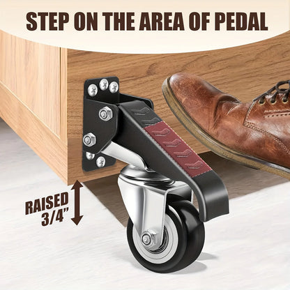 4pcs 2.5 Inch Retractable Caster Wheels - 165LBS Side Mount 360° Swivel Rollers for Workbenches & Equipment