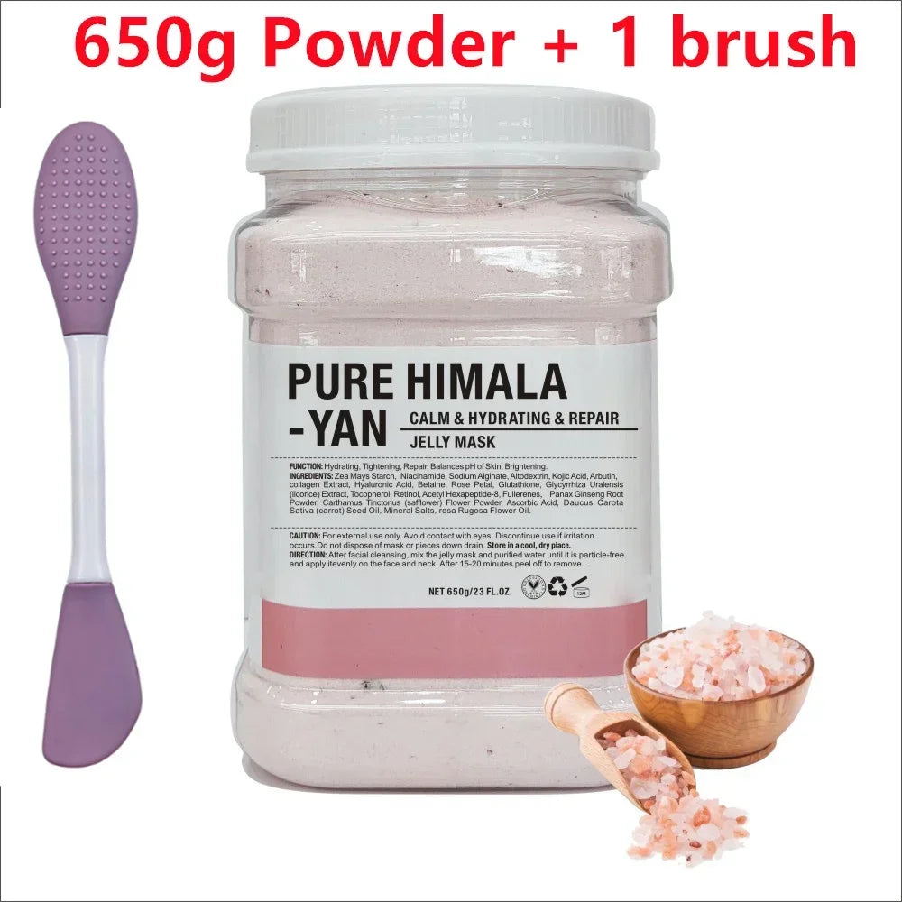 650g Chamomile & Hyaluronic Acid Facial Mask Powder – Moisturizing Rose Jelly Skin Care Mask with Silicone Brush for Elasticity Boost