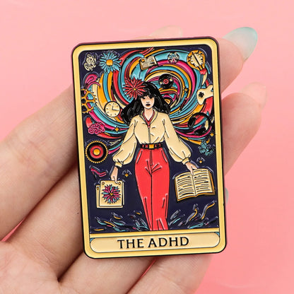 ADHD Mental Health Awareness Enamel Pin – Art Lapel Brooch for Backpack, Clothing & Accessories, Fashion Jewelry Gift