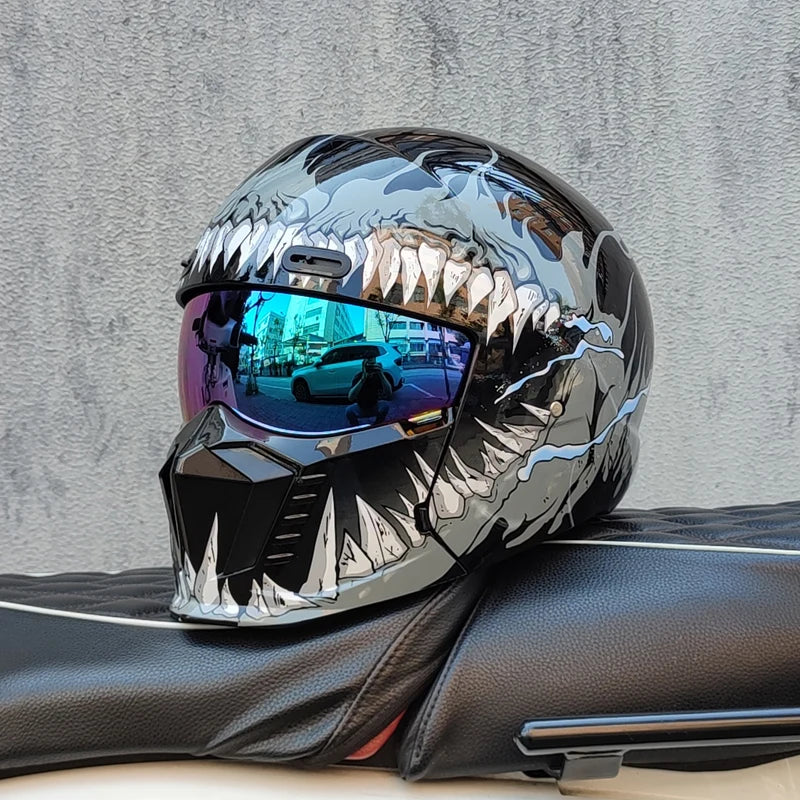 Retro Scorpion Half Motorcycle Helmet – Vintage Locomotive Style Multi-Purpose Moto Helmet (M-XXXL)