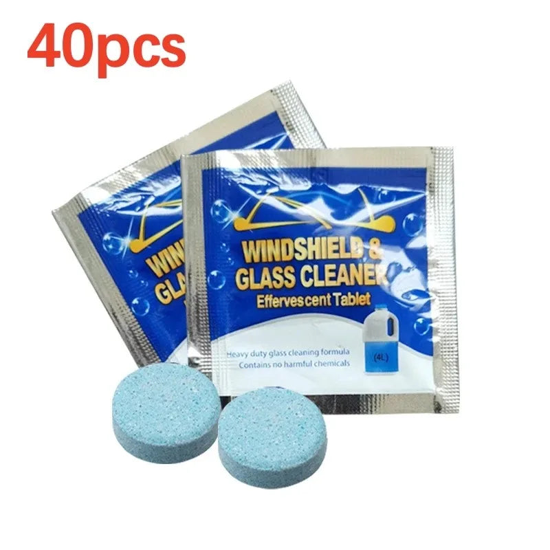 Car Windshield Glass Washer Tablets | Concentrated Effervescent Fluid for Car Wipers & Window Cleaning