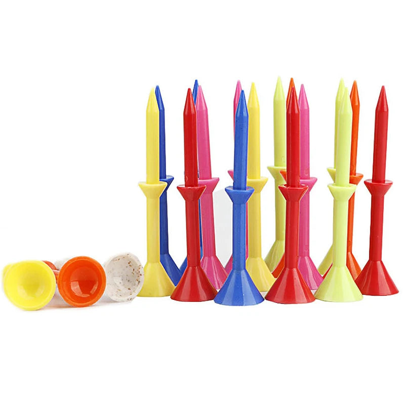 10Pcs 83mm Plastic Golf Tees – Nail Ball Wine Cup Design, Low Friction Anti-Side Spin Training Tees for Golf Practice