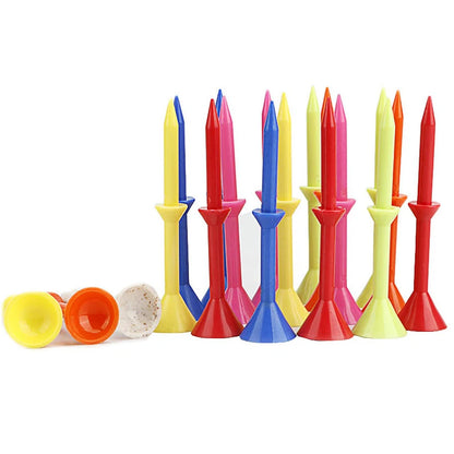 10Pcs 83mm Plastic Golf Tees – Nail Ball Wine Cup Design, Low Friction Anti-Side Spin Training Tees for Golf Practice
