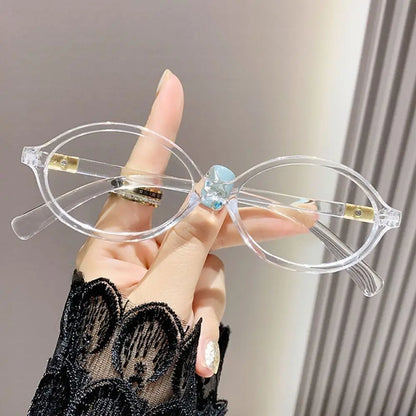 Y2K Retro Oval Frame Glasses for Women - Sweet & Cool Eyewear, Anti-Blue Light Reading & Computer Glasses