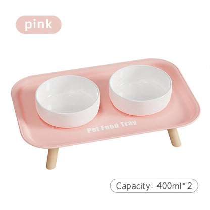 Colorful Dopamine Pet Double Bowl – Stainless Steel Large Capacity Cat & Dog Feeding & Water Dish Fashion Pet Bowl Set