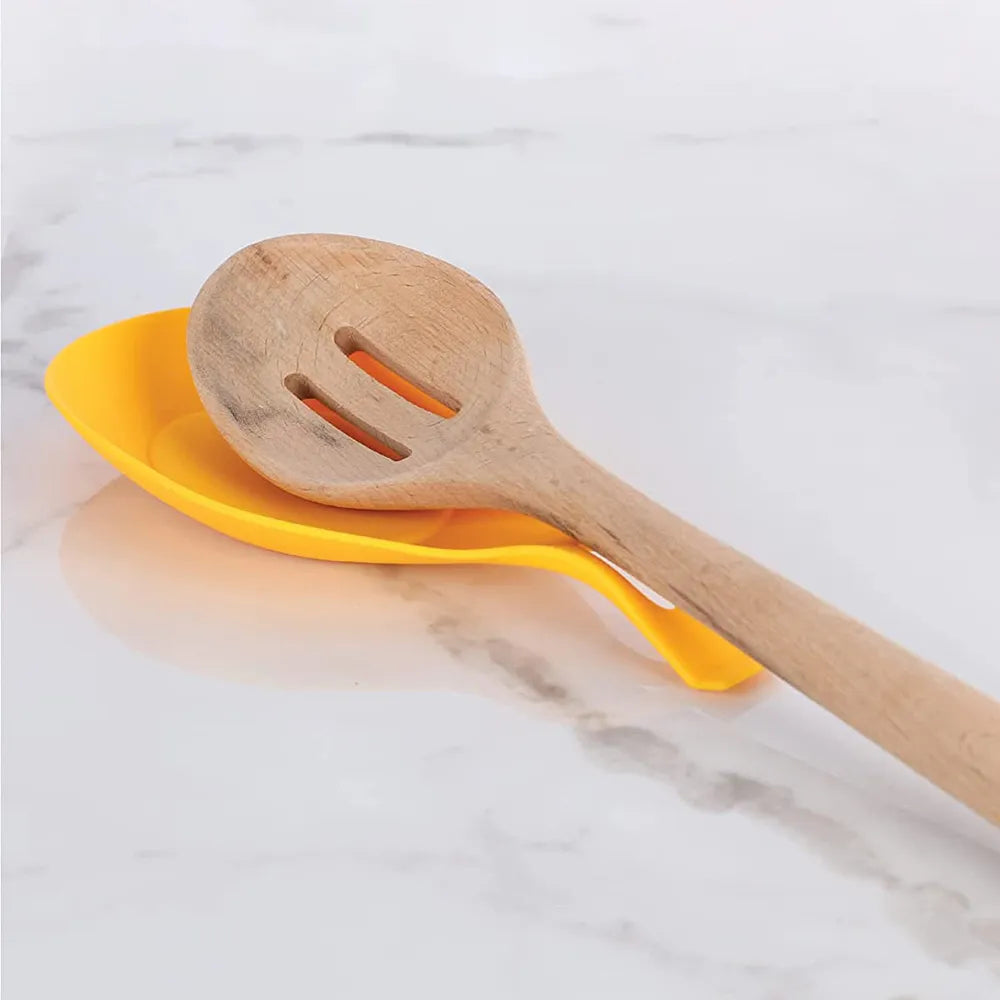 Silicone Spoon Rest and Spatula Holder - Heat-Resistant Kitchen Utensil Placemat Tray
