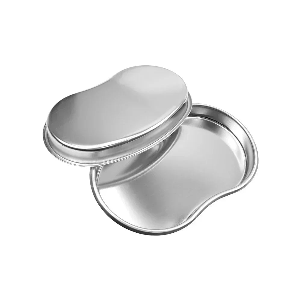 Stainless Steel Kidney Tray — Sterilized Jar Pot Container with Tweezers for Medical, Dental, Surgical, Cosmetic & Tattoo Use