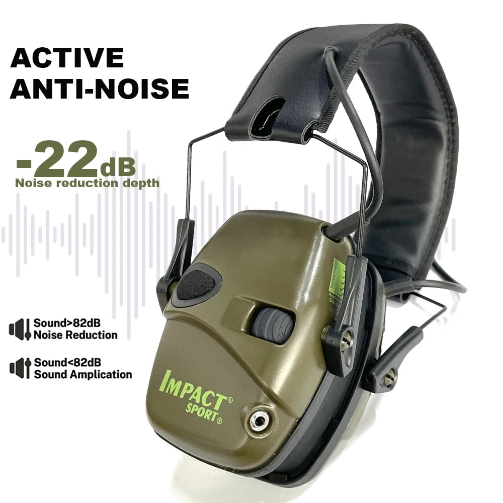Earmuffs Active Noise-Reduction Headphones — Electronic Hearing Protection for Shooting & Hunting with Carry Case