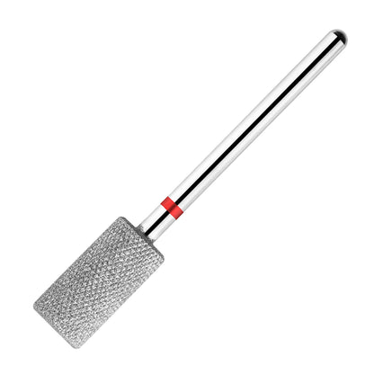 BNG Diamond Nail Sanding Drill Bits - Cross Teeth Barrel Rotary Cuticle Clean Burr, 3/32" Manicure Bit for Nail Accessories