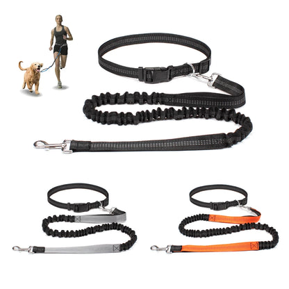 Hands-Free Dog Leash: Adjustable Waist Belt Chest Strap Traction Rope for Pet Walking, Running, Jogging - Dog Accessories