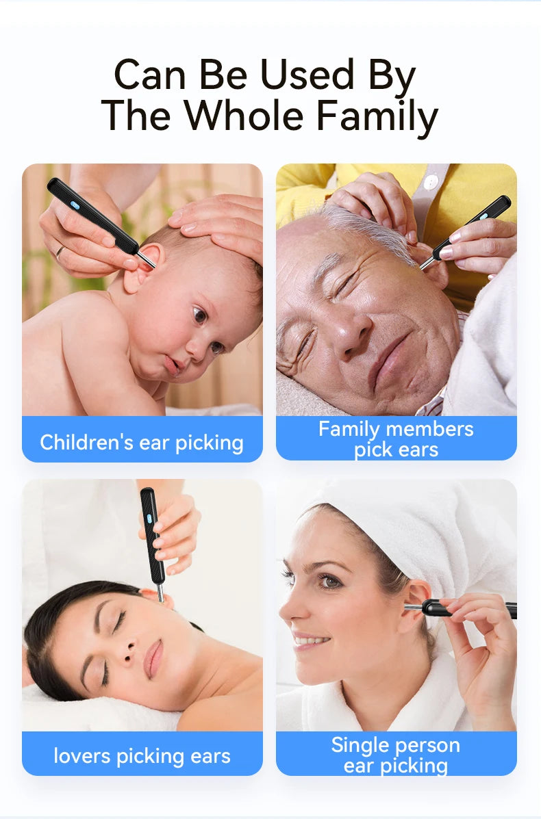 Wireless Ear Wax Cleaner with Camera – Safe Earwax Removal Endoscope with LED Light, Ear Cleaning Tool for Ear Care