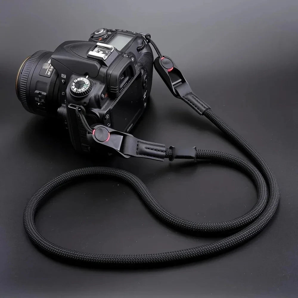 Adjustable Camera Shoulder Strap - Quick Release Detachable Round Rope Strap for DSLR and Mirrorless Cameras