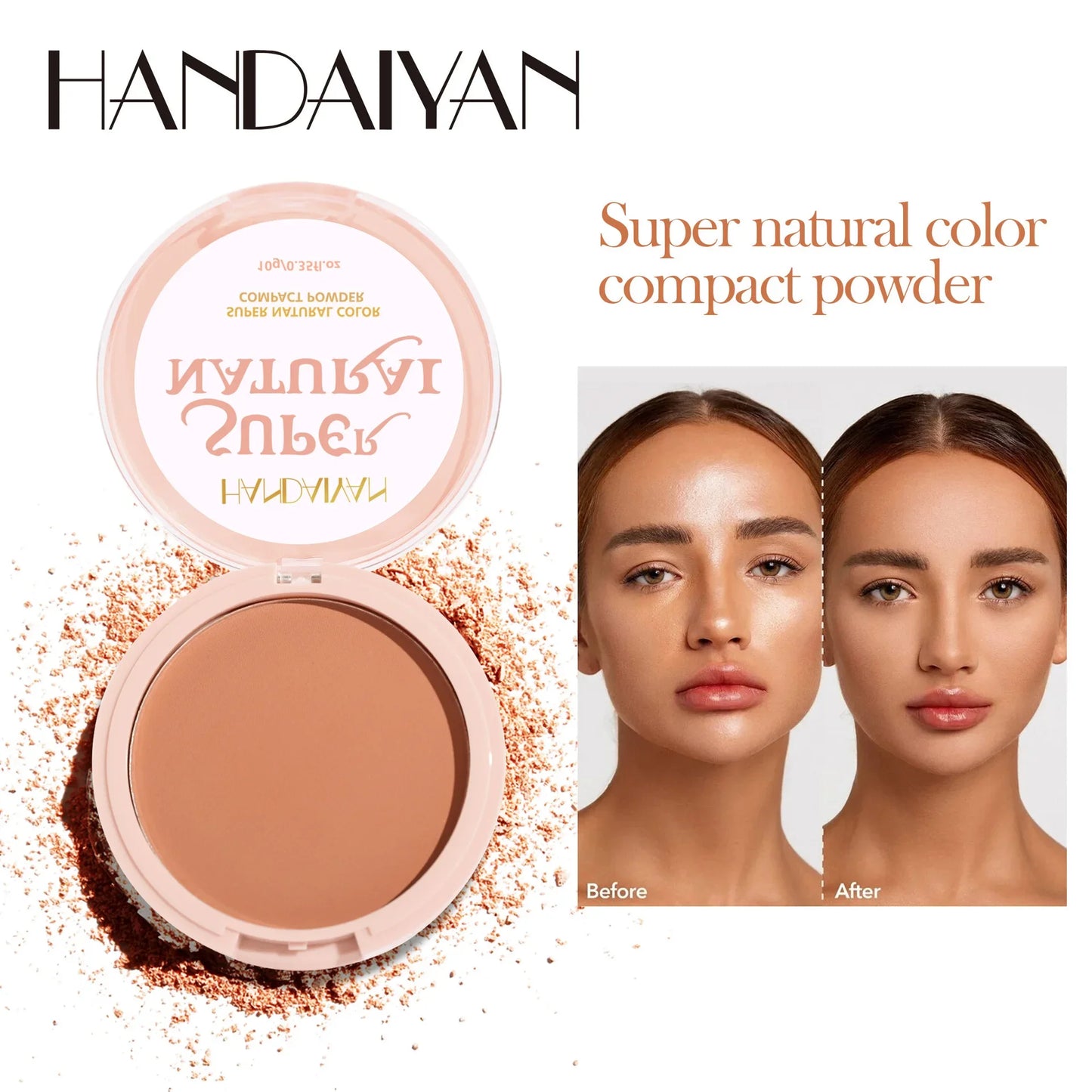 8-Color Matte Pressed Face Powder – 24H Oil Control, Full Coverage Waterproof Setting Foundation