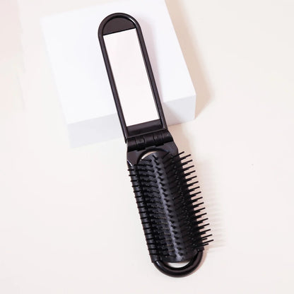 Folding Pocket Mirror Comb – Portable Travel Comb, Essential for On-the-Go Hair Care