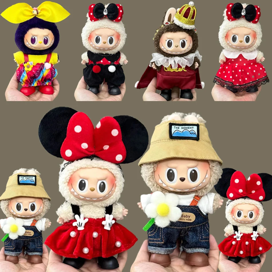 15-17CM Labubu Mini Doll Clothes – V1-V3 Cosplay Sports & Leisure Outfit Accessories, Gift Set