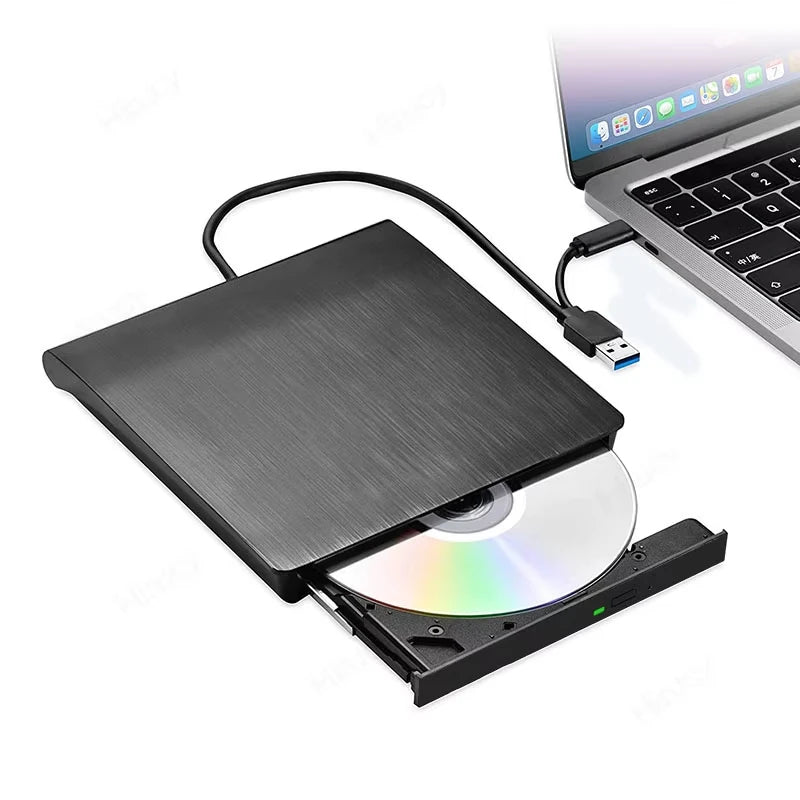 USB 3.0 Type-C External CD/DVD Drive – Slim USB 2.0 CD-RW/DVD-ROM Player for Laptops & Desktop PCs