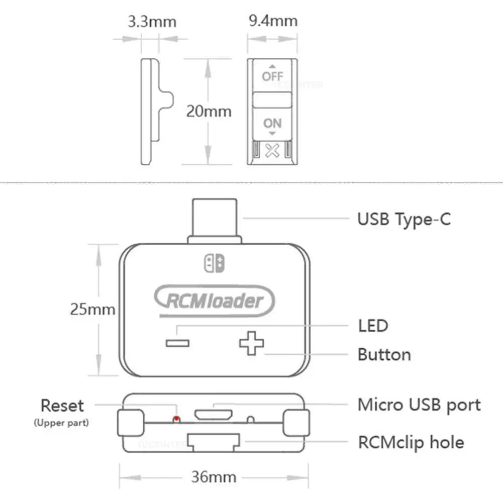 Black Switch RCM Loader Injector – Built-in Injection Program with Instructions, Gaming Accessory