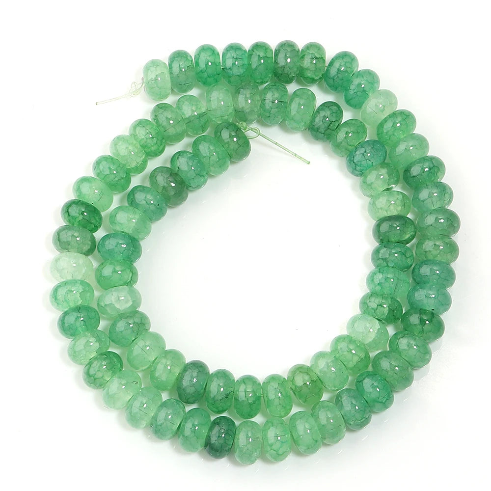 5x8mm Natural Abacus Rondelle Beads - Glass Wheel Loose Charms for DIY Bracelets & Jewelry Making Supplies
