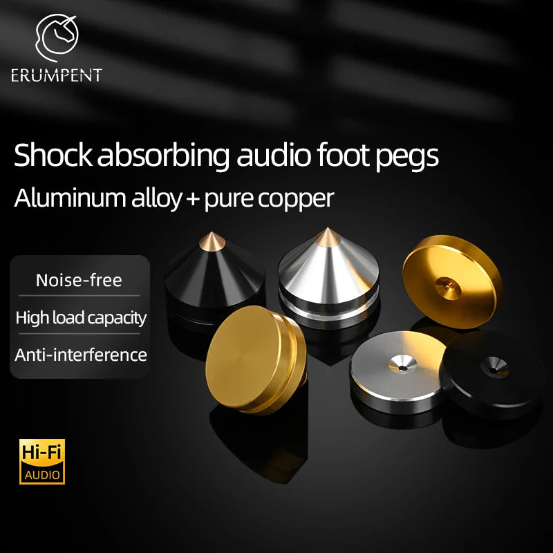 ERUMPENT 4PCS HiFi Speaker Stand Spikes – Shock-Absorbing Pads for Amplifiers, Audio Equipment & CD Players