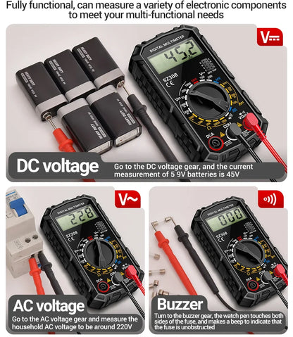 ANENG SZ308 1999-Count Multimeter — HFE Triode Tester, Square Wave Voltmeter & 10A Current Meter