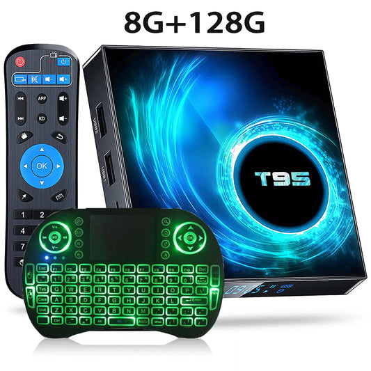 Smart TV Box T95 Plus 2025 — 6K HD Android 14, Allwinner H616, 4GB RAM, 64/128GB Storage, Dual WiFi Media Player