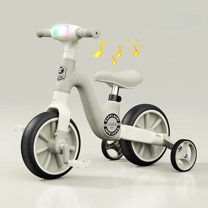 2-in-1 Children’s Balance Bike – Three-Wheeled Multifunctional Pedal Walker with Music & Lights, Indoor and Outdoor Baby Toy