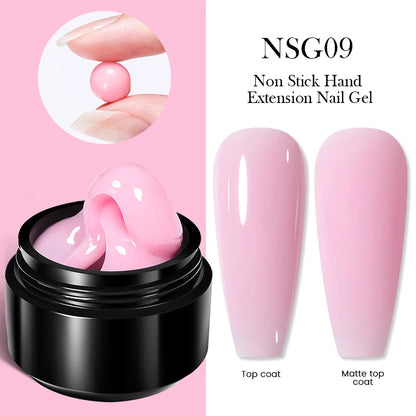 BORN PRETTY 15ml Clear Non-Stick Hand Extension Gel - 3D Shaping Nail Art, Milky Jelly Hard Gel for Fake Nails