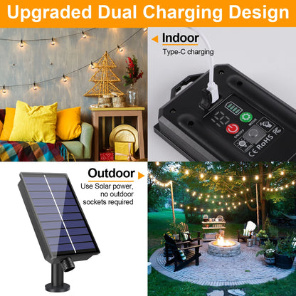 Solar LED G40 Globe String Lights – Waterproof Shatterproof Outdoor Hanging Lights for Backyard & Bistro Decoration