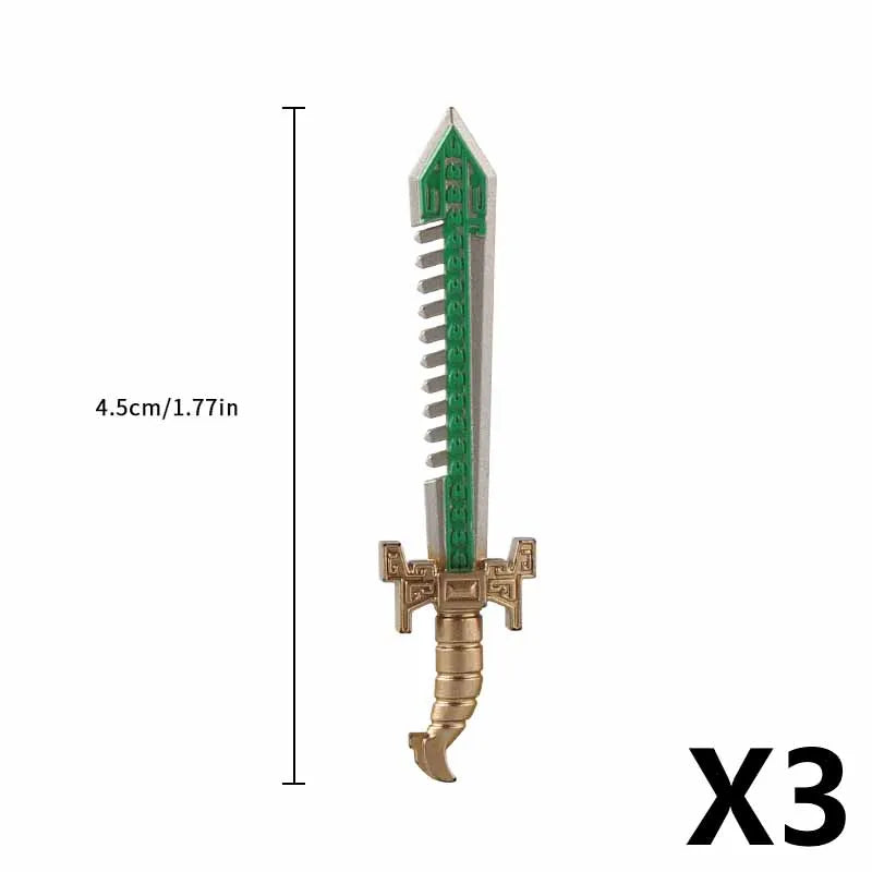 Medieval Figure Weapons Building Blocks Kit – King Sword, Lion Shield, Trident & Double-Edged Axe Battle Toy
