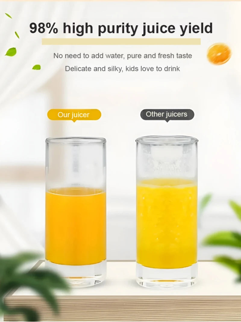 Portable Electric Fruit Juicer — Mini Household Juicer Cup for Fresh Orange & Fruit Juice Separation
