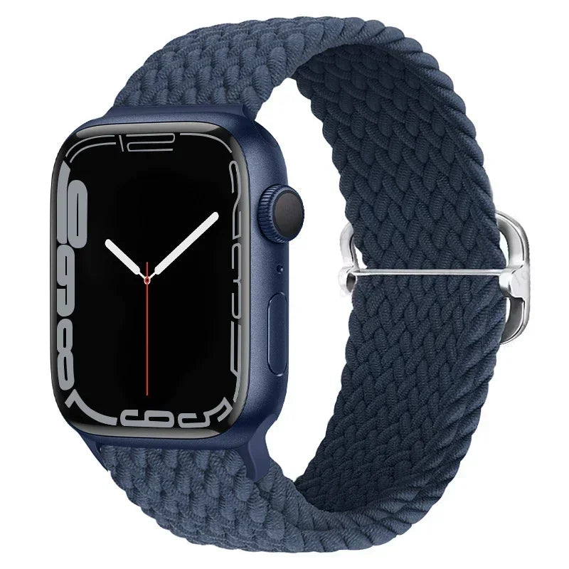 Braided Nylon Apple Watch Band – Adjustable Sport Strap Compatible with Ultra 2, Series 10/9/8/7/6/SE (40–49mm) Wrist Bracelet