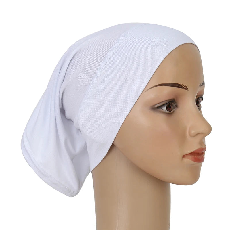 Cotton Modal Inner Hijab Undercap – Soft Stretch Muslim Turban, Islamic Underscarf Bonnet & Tube Cap for Women