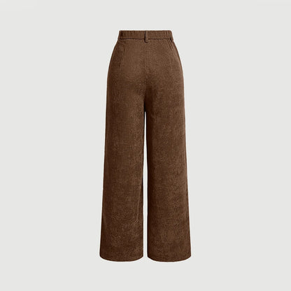 Mia Muse Women's All-Season Casual Pants – Retro Vintage Pocket, Natural Waist, Full Length for Any Occasion