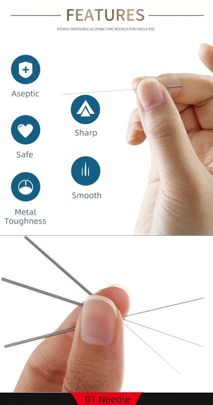 Zhongyan Taihe 500 Acupuncture Needles — Disposable Sterile Needles with Tube for Beauty & Massage