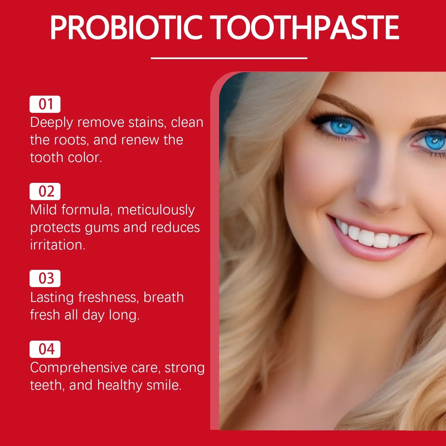 SP-8 Probiotic Whitening Toothpaste – Mint Fresh Breath, Deep Clean, Plaque & Stain Removal for Oral Hygiene