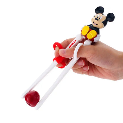 Disney Kids Tableware Set — Lightning McQueen, Mickey, Minnie, Stitch & Princess Elsa Training Chopsticks and Spoons