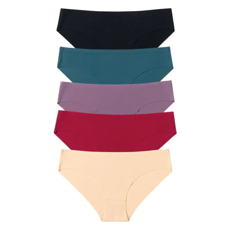 TrowBridge 5PCS Women's Seamless Panties Set – Comfortable Sport Briefs, Soft Breathable Lingerie Underwear