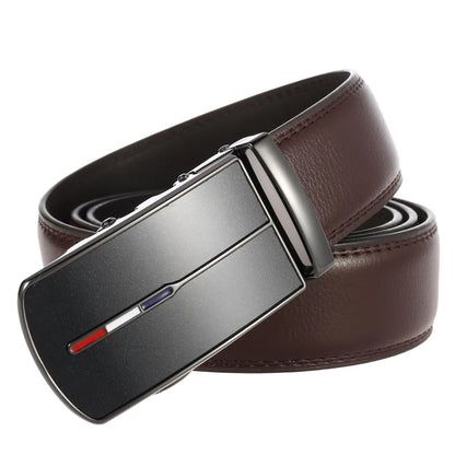 Men’s Cowskin Leather Belt – Luxury Automatic Buckle Designer Style in Black or Brown (3.5cm)