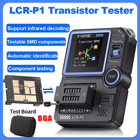 FNIRSI LCR-P1 Multifunctional Transistor Tester & LCR ESR Multimeter for Diodes, Capacitance, Resistance