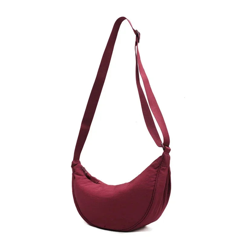 Nylon Hobo Chest Shoulder Bag – Large Capacity Half Moon Crossbody Messenger for Women, Travel & Everyday Use