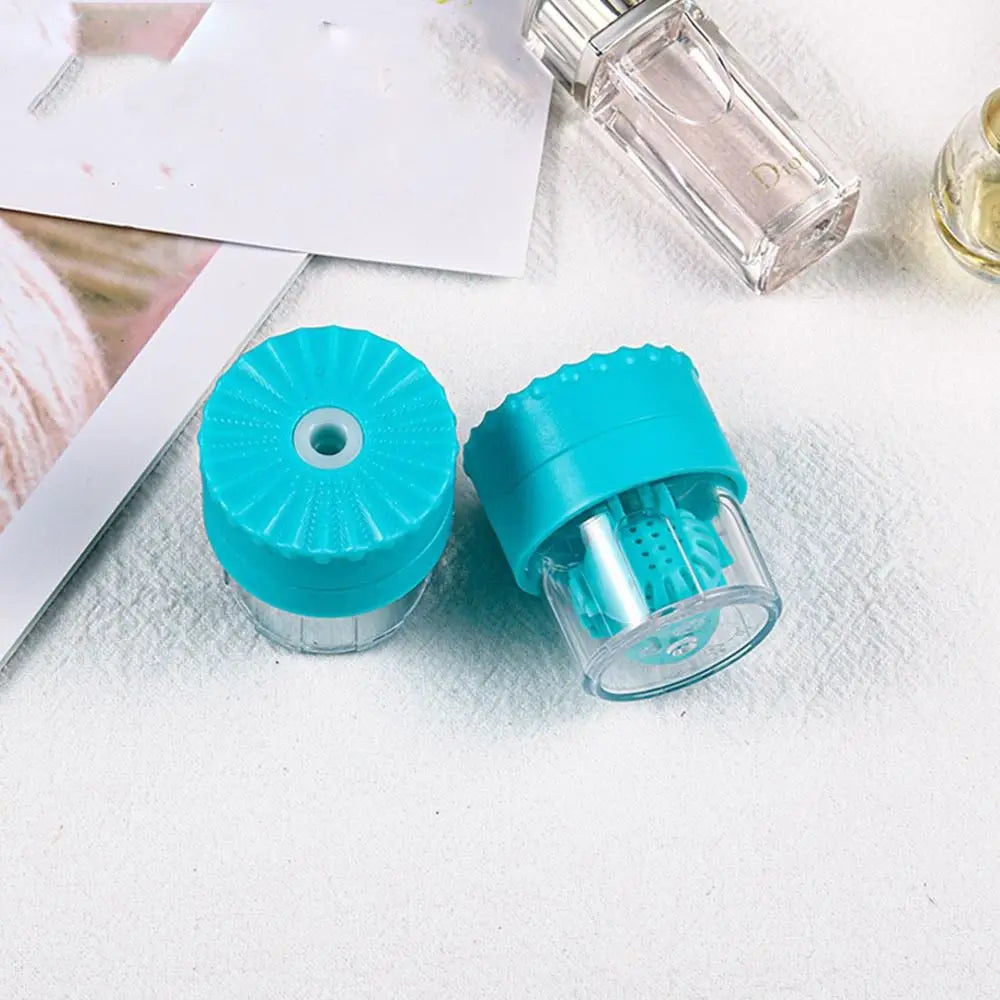 Manually Rotating Contact Lens Cleaner Case Portable Plastic Lens Storage Holder Cleaning Container Travel Accessory Tool