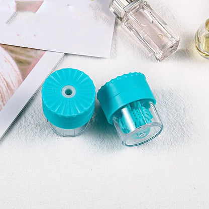 Manually Rotating Contact Lens Cleaner Case Portable Plastic Lens Storage Holder Cleaning Container Travel Accessory Tool