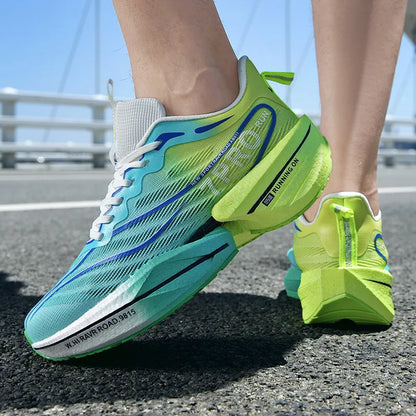 New Men's Carbon Plate Sneakers – Outdoor Soft Sole Mesh Sports Shoes, Lightweight Anti-Slip Running Shoes, Casual Couple Tennis Shoes