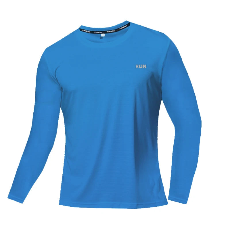 Men's Summer Ice Silk Long Sleeve T-Shirt – Quick Dry, Breathable Sun Protection for Outdoor Running