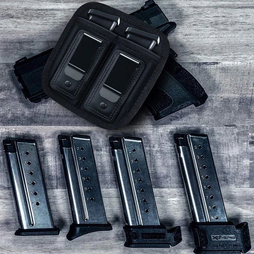 Nylon Magazine Pouch Holster – 9mm Concealed Carry Mag Case with Clip for Glock 19/21/92, Handgun Mag Pouch