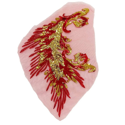 Phoenix Feather Sequin Embroidery Patch - DIY Clothing & Dress Applique Décor