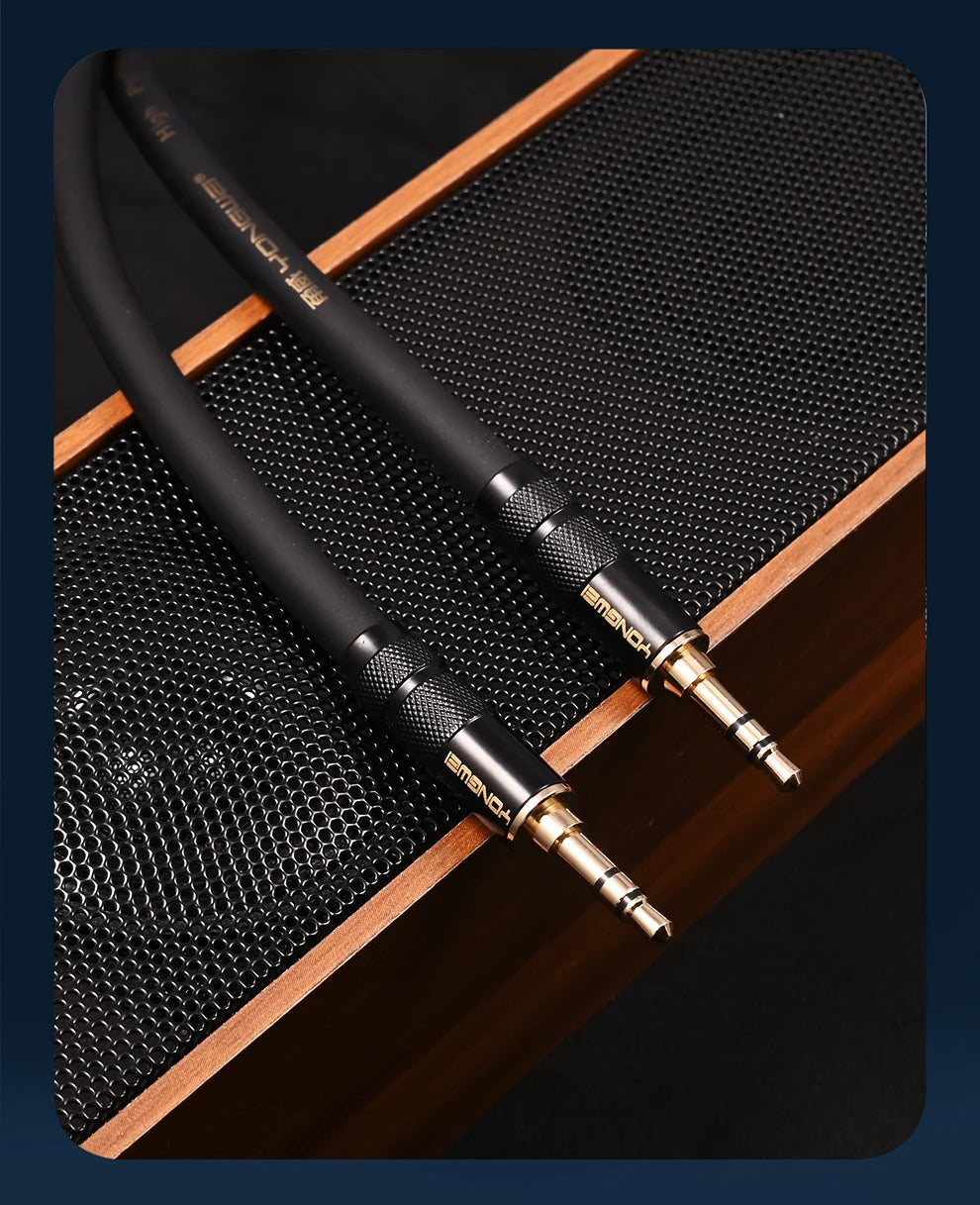 YONGWEI 3.5mm AUX Audio Cable - Straight to Curved Male-to-Male for Car, Mobile Phone, Computer, Speaker and Headset Extension